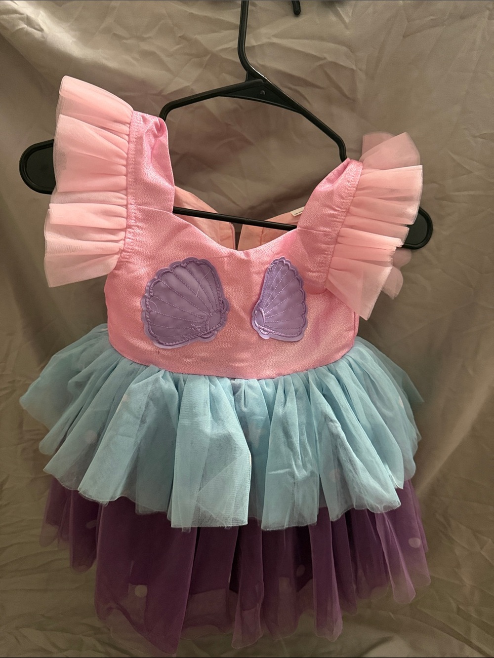 SHEIN Pink Mermaid Tutu Dress with Blue & Purple Layers
